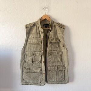 Men's Olive Utility Vest Vintage